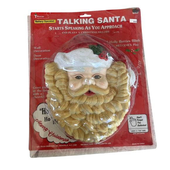 Telco Talking Santa Christmas Wall Decoration Motion Activated Vintage 1995 - LN - Picture 1 of 5